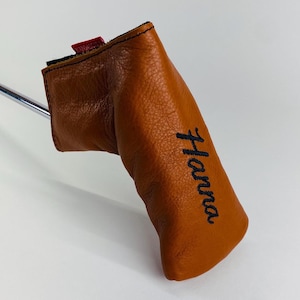 Custom Logo Leather Golf Putter Headcovers | Putter Club Covers | Personalized Golf Gifts | Full-Grain Leather | Handmade in USA