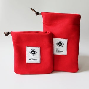 Golf Valuables Pouches | Tee Bag | Rangefinder Case | Full-Grain Leather Drawstring | Cord Lock | Weatherproof Twill | Handmade in USA
