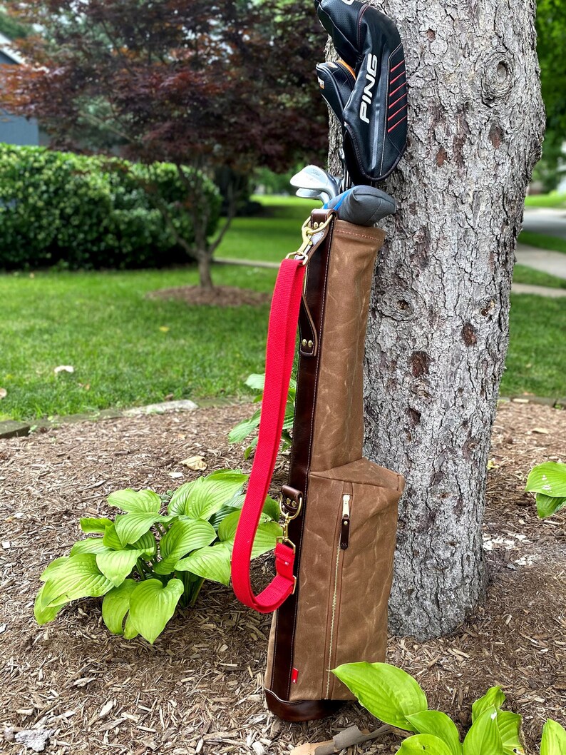 Leather Golf Bag Sunday Golf Bag Personalized Handmade Golf Gifts Made