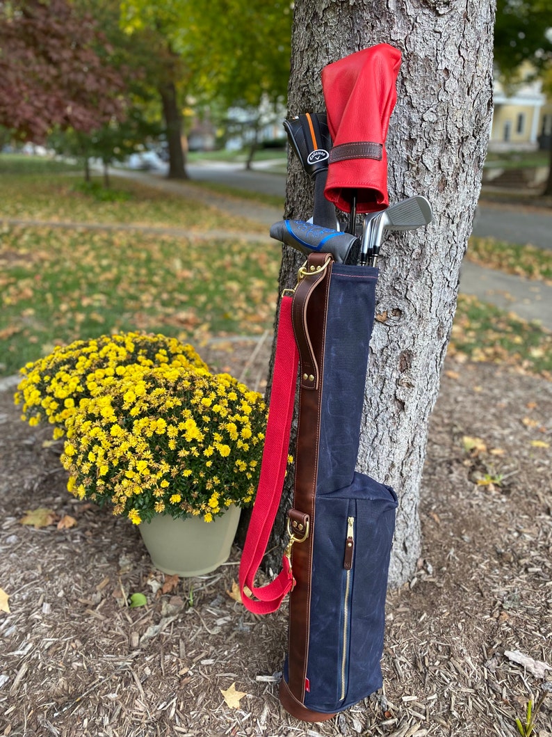 Leather Golf Bag Sunday Golf Bag Personalized Handmade - Etsy