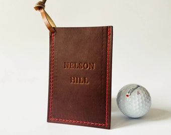 Leather Golf Bag Tag Wallets | Personalized Golf Gift | Golf Digest&#39;s Best Gifts For Golfers | Full-Grain Horween Leather | Handmade in USA