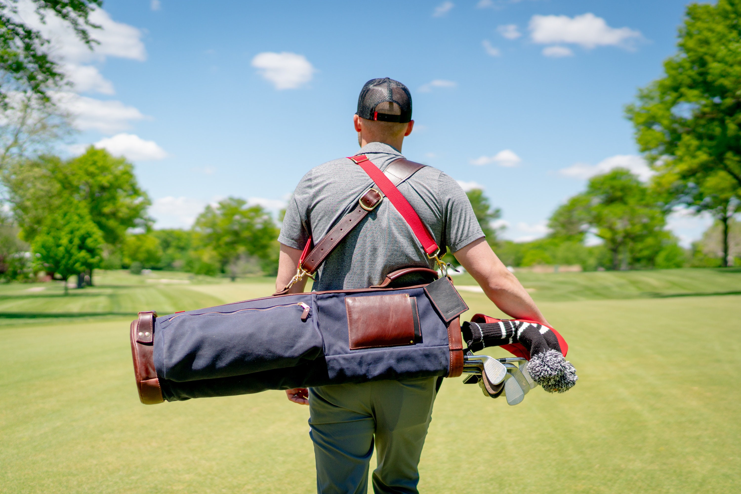 Leather Golf Bag / Waxed Canvas / Personalized / Handcrafted Etsy