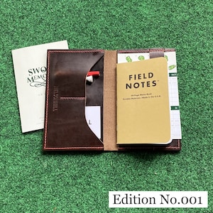 Leather Golf Scorecard Holder Yardage Book Cover Journal