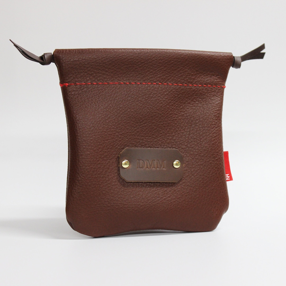 Leather Golf Valuables Pouches Personalized Golf Gifts Custom Tee Bag