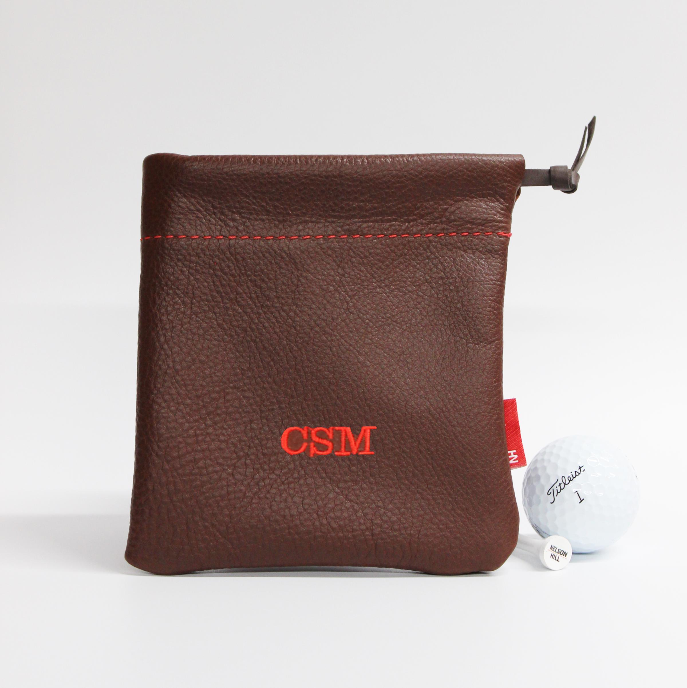 Leather golf valuables pouch deals