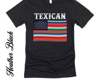 Texican Serape American Flag Design Gift Shirt For Cinco De Mayo or Hispanic Heritage Month