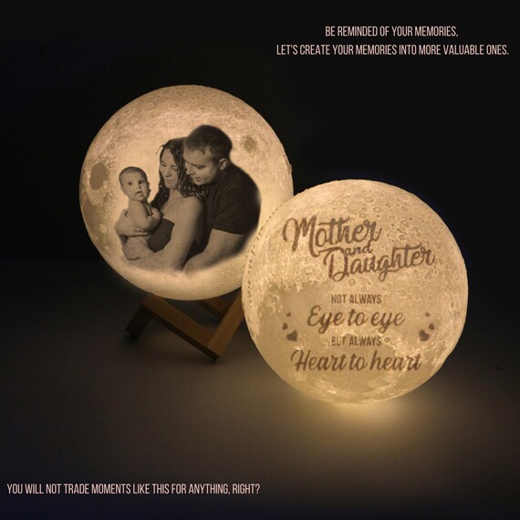 Moon lamp with photo and text deals