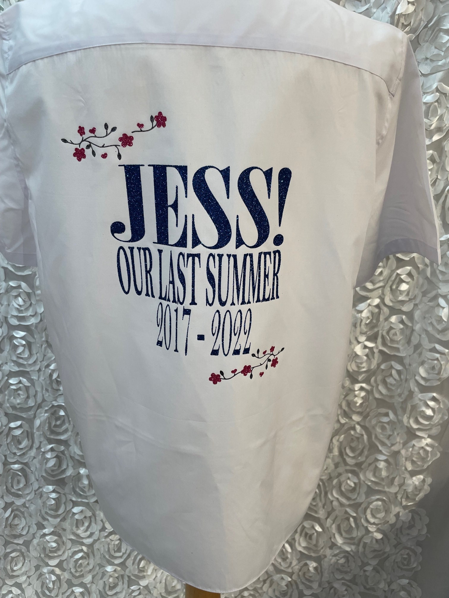 Personalised Glitter Diamante School Leavers Signing Shirts Etsy UK