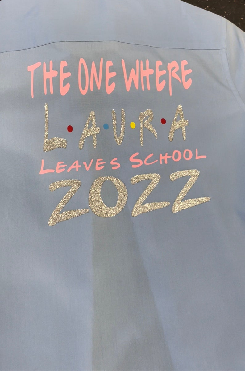 Personalised Glitter Diamante School Leavers Signing Shirts Etsy UK