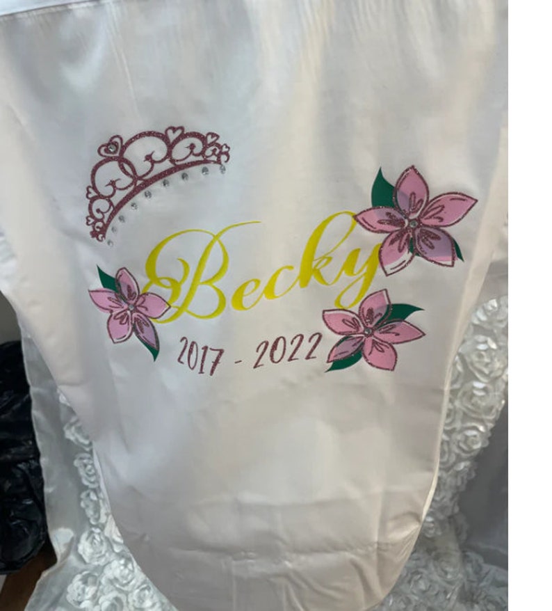 Personalised Glitter, Diamante Crown, Hearts School Leavers Signing