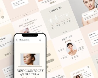 Lash instagram template, Lash tech instagram post, Lash content, Lash instagram post, Lash artist template, Lash social media template