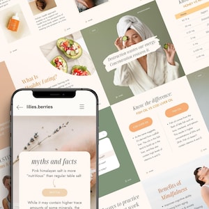 Wellness instagram template, Health and wellness social media templates, Wellness canva template, Health coach instagram template