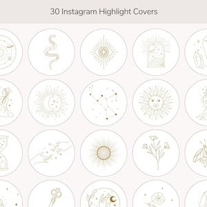 Celestial instagram highlight covers, Minimal IG highlight covers, Aesthetic instagram highlights, IG story highlight earthy, Gold highlight