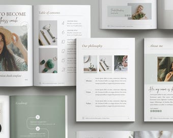 Wellness ebook template canva, Workbook template canva, Canva ebook template, Canva course template, Coaching template, Course creator ebook