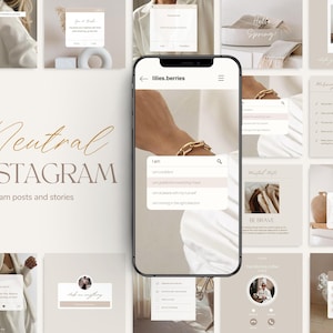 Neutrale ästhetische Instagram-Vorlage, Beige Instagram-Post, Mode Instagram-Vorlage, Ästhetische Social-Media-Vorlagen, Ästhetische Vorlage