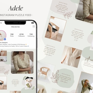 Instagram Puzzle-Feed, Instagram-Feed-Vorlage, Instagram-Puzzle-Vorlage, Instagram-Feed, Instagram-Layout, Minimale Instagram-Vorlage