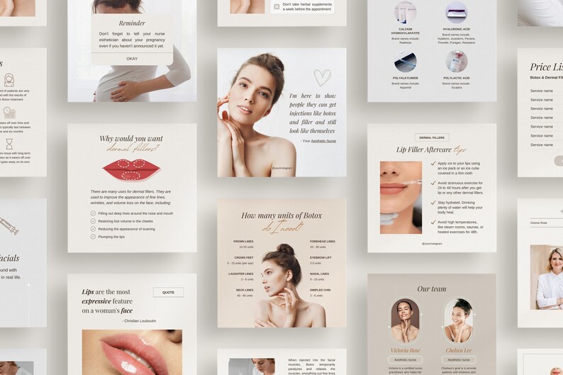 Botox and Filler Templates Nurse Injector Templates Botox and Etsy