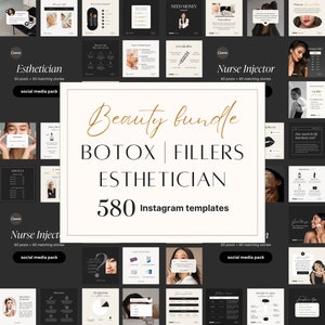 Medspa social media bundle, Botox Instagram template, Aesthetics templates, Botox and filler templates, Nurse injector templates