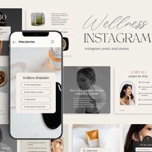 Wellness instagram template, Health and wellness social media templates, Wellness canva template, Health coach instagram template