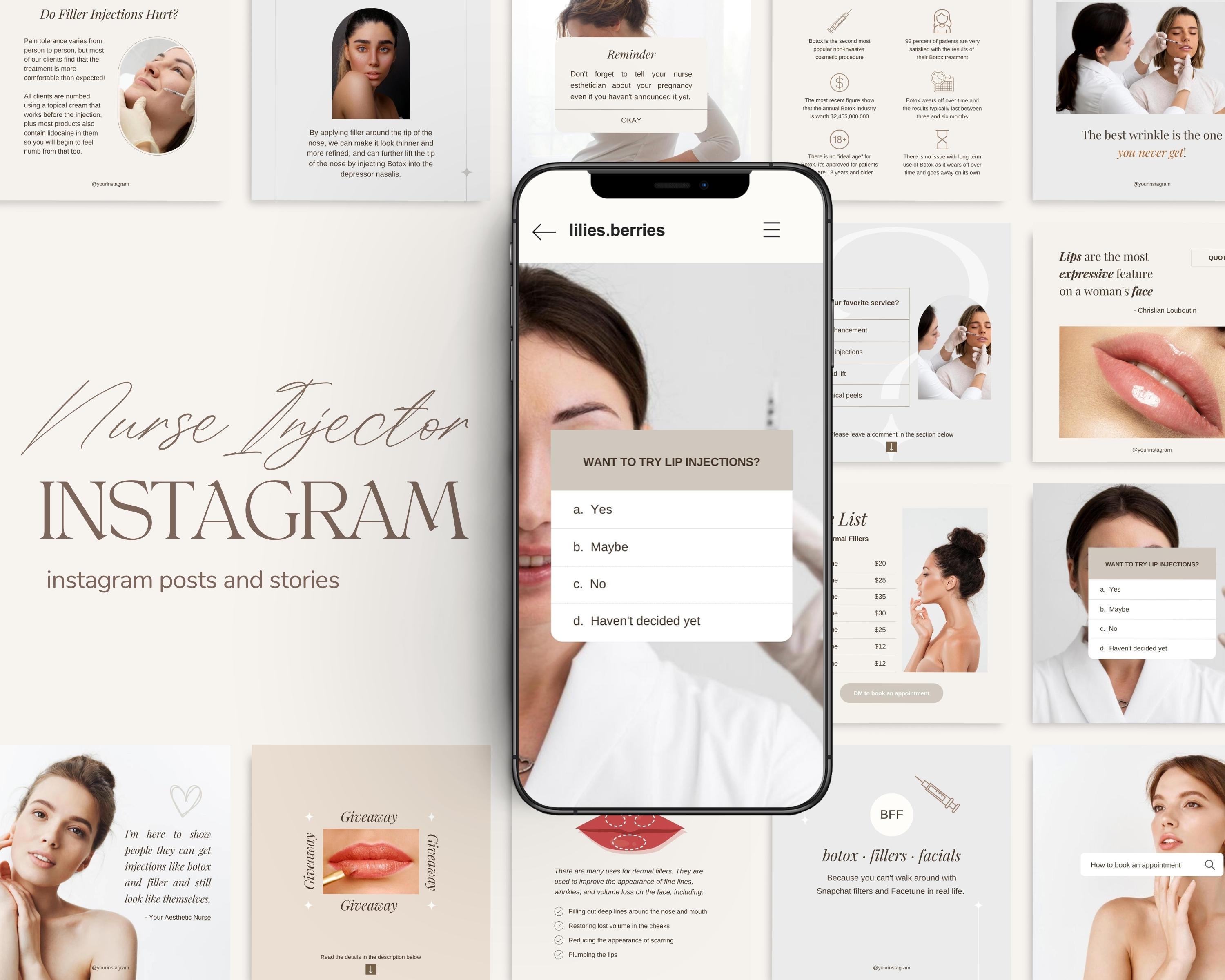 Nurse Injector Instagram Templates, Medspa Marketing (canva Editable ...