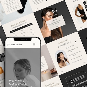 Wellness instagram template, Health and wellness social media templates, Wellness canva template, Health coach instagram template