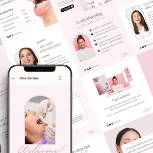 Teeth whitening templates, Dental clinic templates, Teeth whitening instagram template, Dentist template Canva, Teeth whitening posts