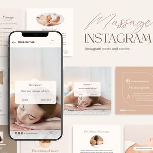 Massage template canva, Massage instagram template, Massage therapist templates, Massage therapy social media, Spa social media templates