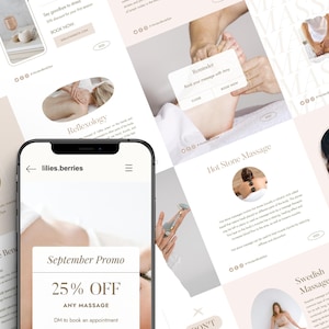 Massage template canva, Massage instagram template, Massage therapist templates, Massage therapy social media, Spa social media templates