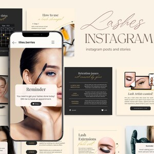 Lash tech instagram post, Lash instagram template, Lash content, Lash instagram post, Lash artist template, Lash social media template