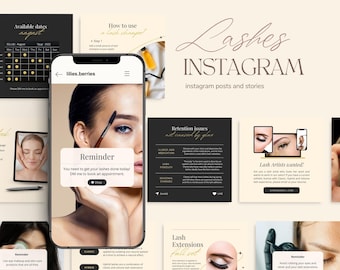 Lash tech instagram post, Lash instagram template, Lash content, Lash instagram post, Lash artist template, Lash social media template