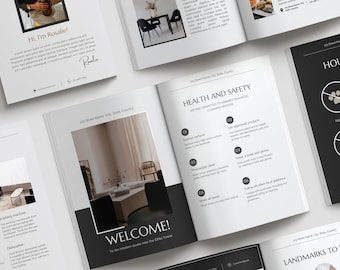 Airbnb welcome book template Airbnb template canva Airbnb house manual template Airbnb guidebook Airbnb guest book Tenant welcome packet