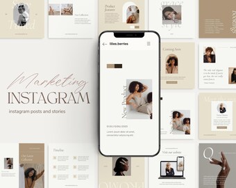 Aesthetic instagram template, Beauty templates, Luxury instagram templates, Luxury social media templates, Editorial templates Canva
