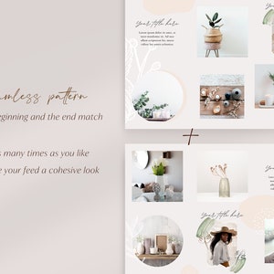 Neutral Instagram Puzzle Feed Template Floral Instagram Post - Etsy