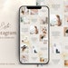 Modern Instagram puzzle feed template Gold instagram theme Floral canva template Instagram posts Social media kit Minimal Instagram layout 