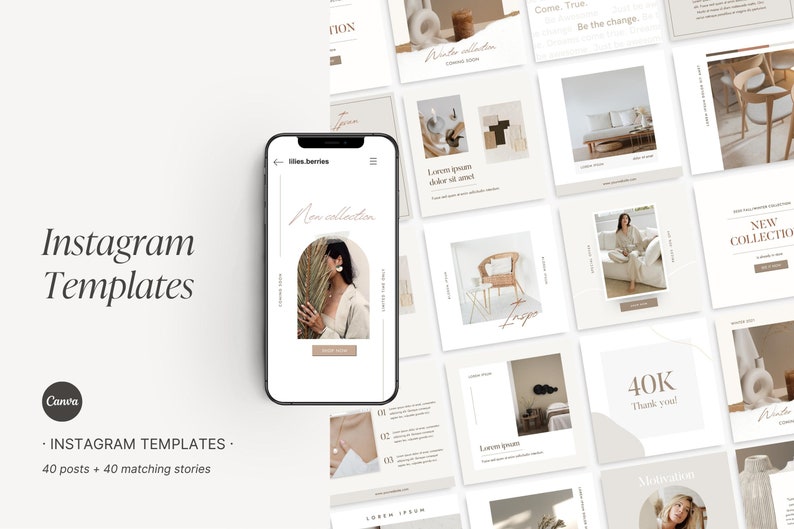 Interior Design Template Minimal Instagram Templates Home - Etsy