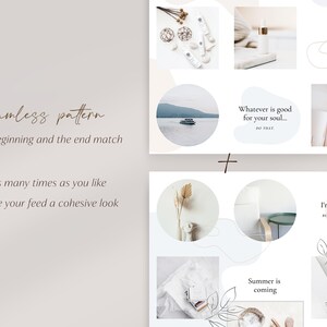 Instagram Puzzle Template Canva Blue Instagram Puzzle Feed - Etsy