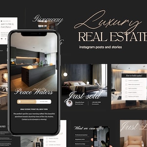 Luxury Real Estate templates, Aesthetic Real Estate social media, Real Estate Instagram post, Real Estate templates Canva, Realtor branding