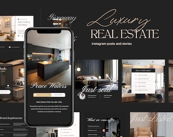 Luxury Real Estate templates, Aesthetic Realtor social media, Luxury Real Estate Instagram post, Real Estate Marketing, Realtor branding