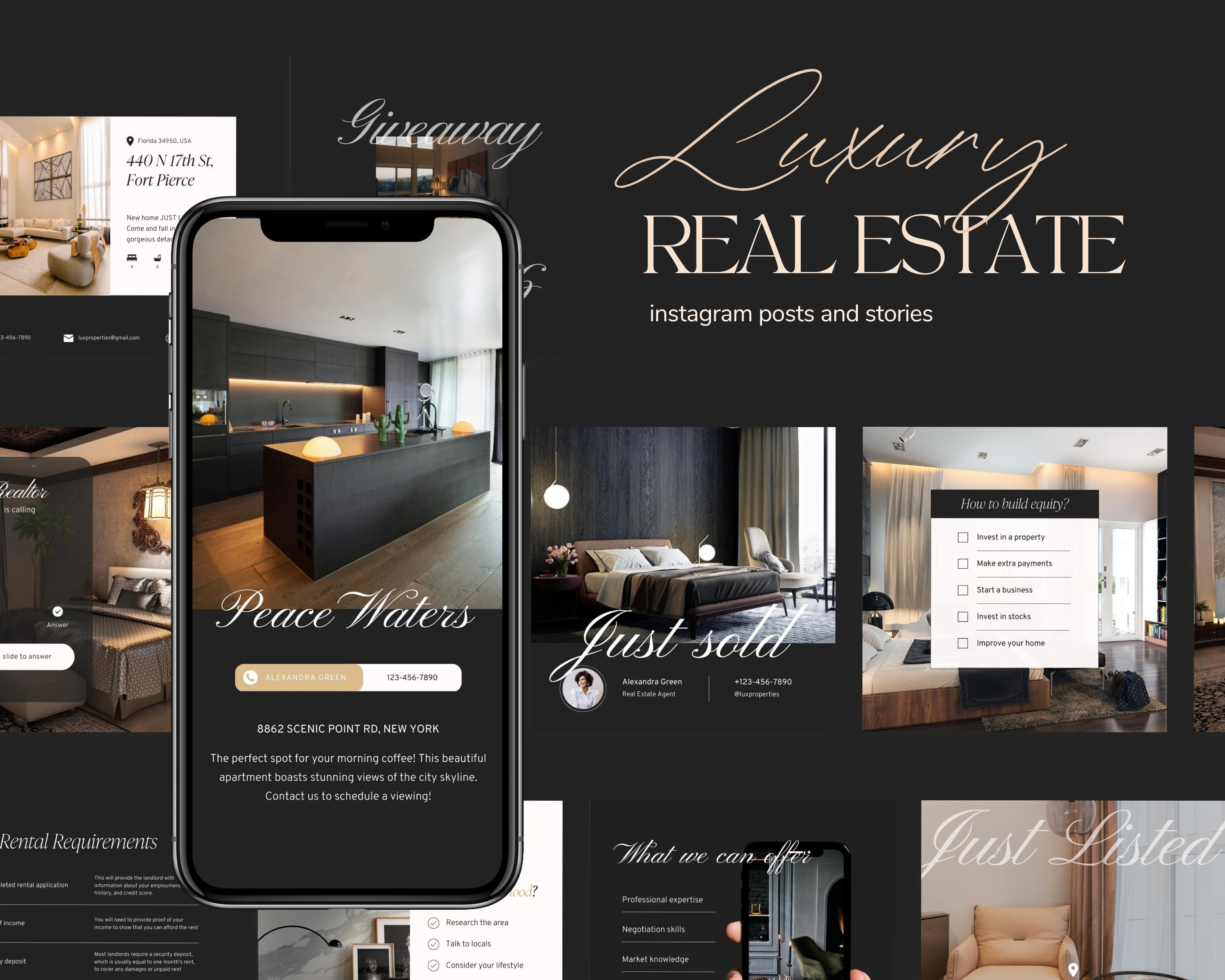 Luxury Real Estate templates, Aesthetic Real Estate social media, Real Estate Instagram post, Real Estate templates Canva, Realtor branding