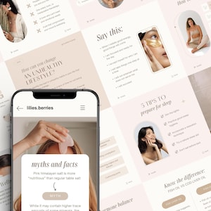 Wellness instagram template, Health and wellness social media templates, Wellness canva template, Health coach instagram template