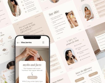 Wellness Instagram Template, Health Coach Social Media (Canva)