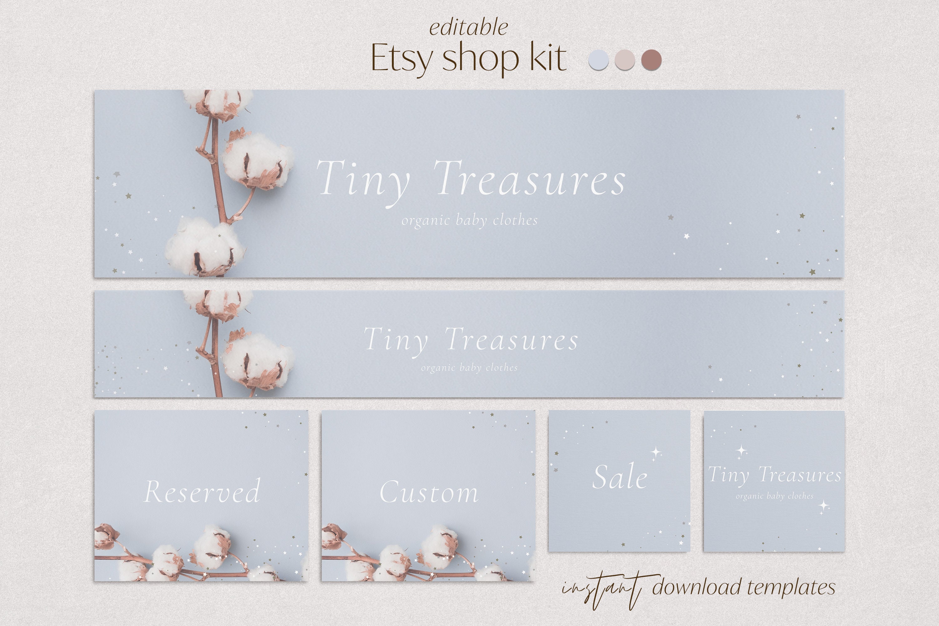 Blue Etsy Banner Template Minimalist Etsy Shop Banner Set Etsy | Etsy