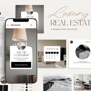 Real estate marketing Black Real estate Instagram template Canva Real estate posts Dark realtor post Real estate social media content