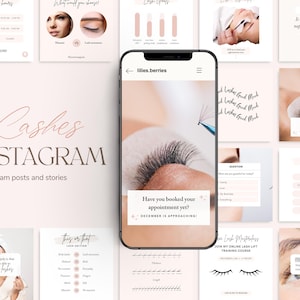 Lash tech instagram post, Lash instagram template, Lash content, Lash instagram post, Lash artist template, Lash social media template
