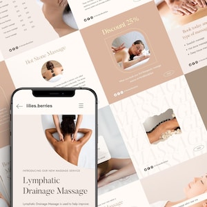 Massage template canva, Massage instagram template, Massage therapist templates, Massage therapy social media, Spa social media templates