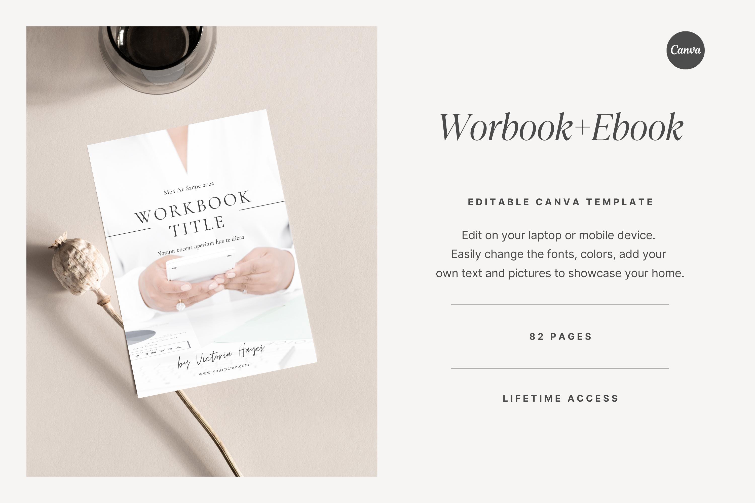 Ebook Template Canva, Workbook Template Canva, Canva Ebook Template ...