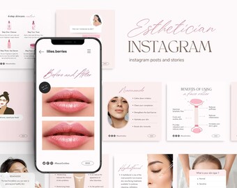 Esthetician instagram template, Esthetician template, Esthetician instagram post, Skincare instagram template, Skincare template canva