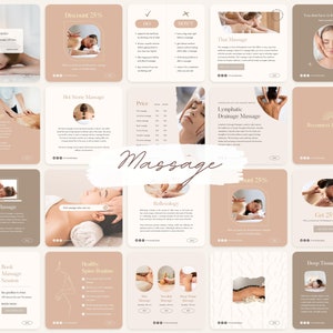 100 Massage instagram template Massage therapist template Spa image 2