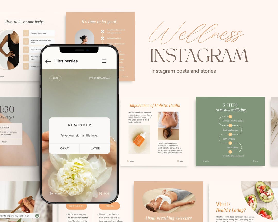 Wellness Instagram Template, Health and Wellness Social Media Templates ...