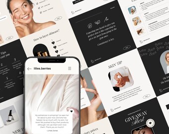Esthetician instagram template, Esthetician template, Esthetician instagram post, Skincare instagram template, Esthetician social media